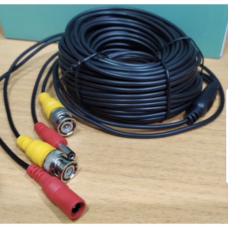 KABEL CCTV 20M HItam KAMERA CCTV SIAP PAKAI KABEL JADI CAMERA CCTV 20 METER CONNECTOR BNC KONEKTOR