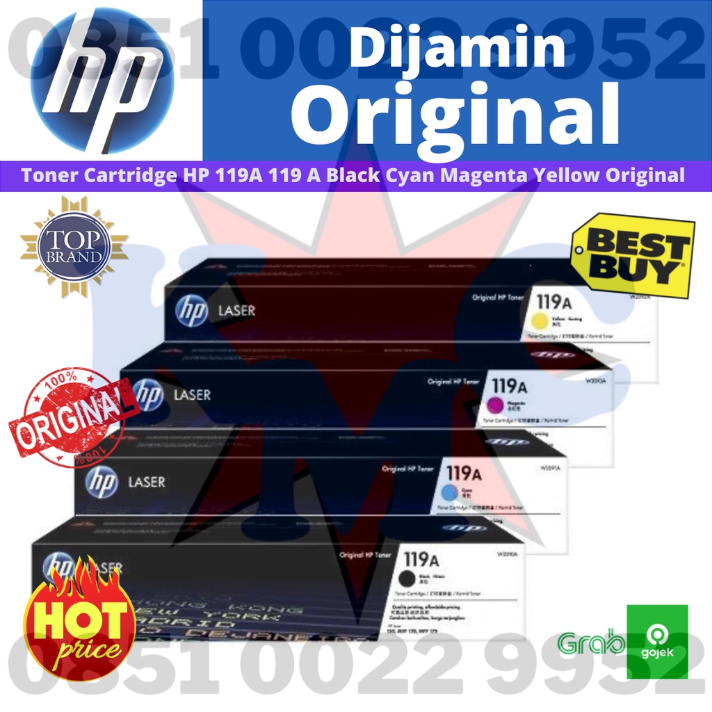 TONER CARTRIDGE HP 119A 119 A BLACK CYAN MAGENTA YELLOW ORIGINAL