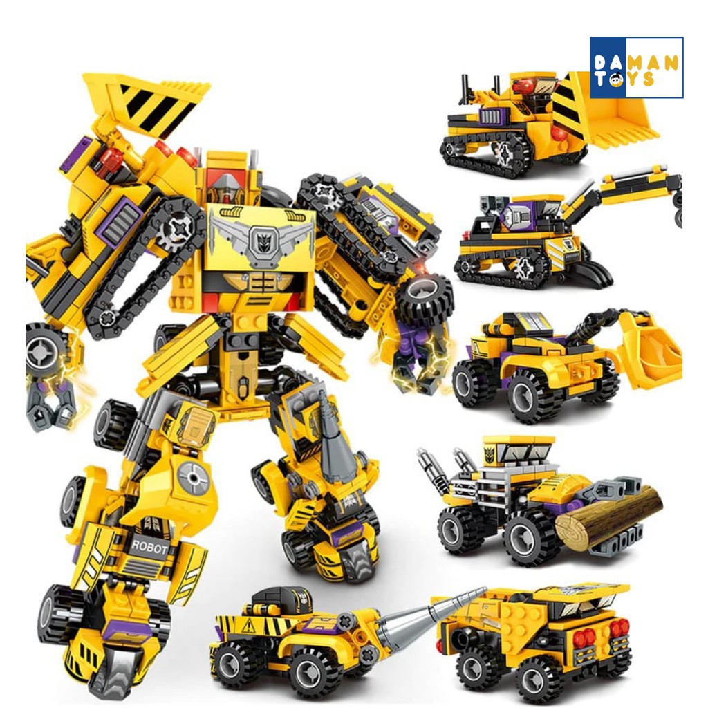 Mainan Anak Cowok/Block Robot/Brick Mobil 6 in1 Tranformers/Blast Ranger