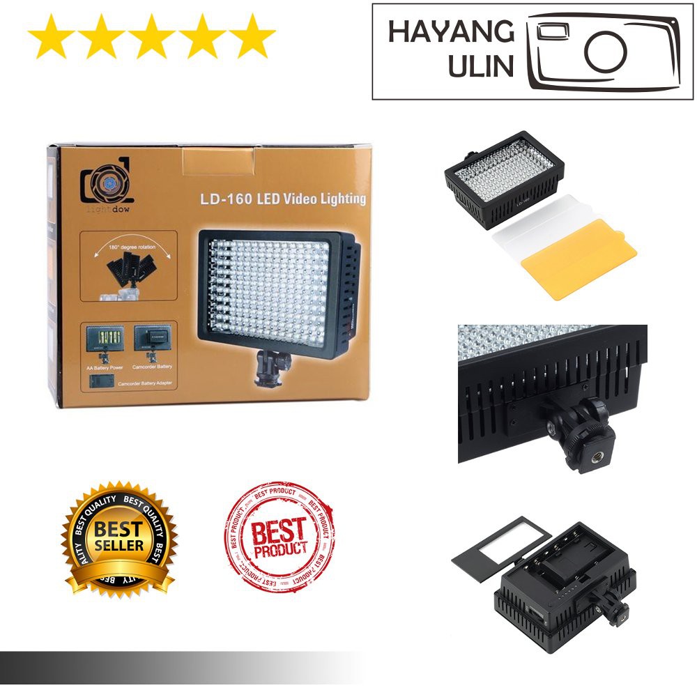 LD-160 HD-160 LED Video Lighting-lampu studio foto free Gorilla Pod