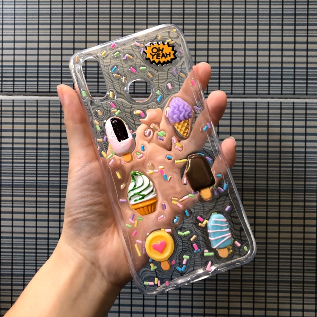 Ice Cream 3D Case Oppo Reno 7 4G 5G 6 5 4 3 2 2f 5f A95 A53 A33 A9 A5 2020 A71 A83