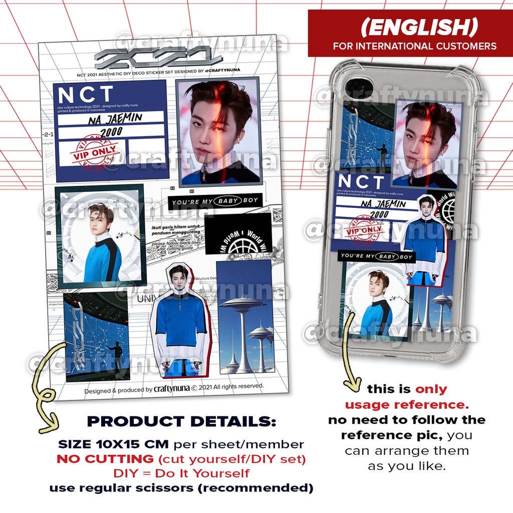 (NC-024) 21 member - NCT 2021 STICKER AESTHETIC DIY SET DECO stiker case hp estetik dream 127 wayv universe journal set