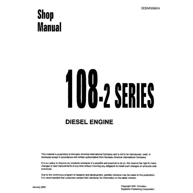 

shop manual engine komatsu 108-2
