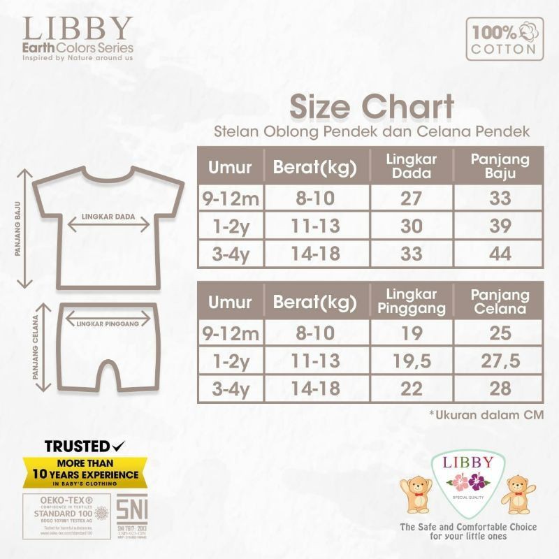 LIBBY EARTH COLOUR SERIES SETELAN OBLONG POLOS LIBBY