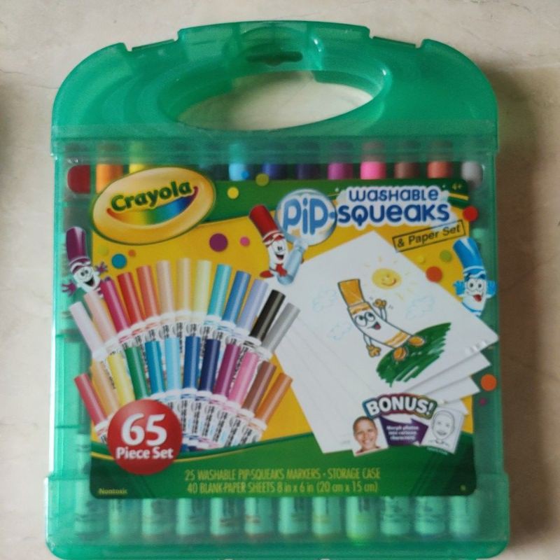 

crayola 65 piece set 25 washable pip squeaks 40 blank paper sheets