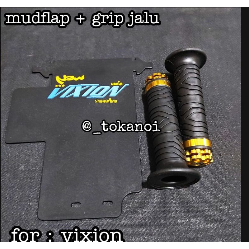 Mudflap vixion dan handgrip ring gold vixion