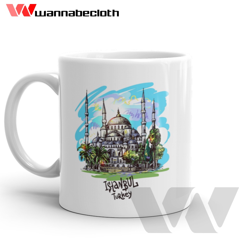 Gelas Istanbul Turki Mug Istanbul Turki Kado Gift Hadiah Souvenir Istanbul Turki Turkey Visit Turki 
