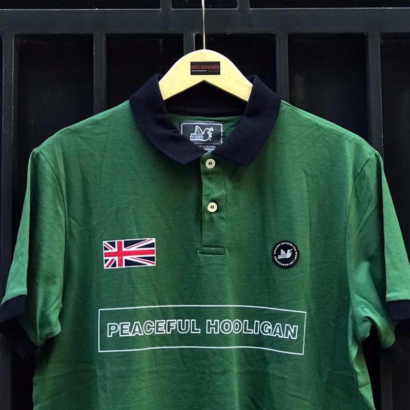 PEACEFUL HOOLIGAN FLAG POLO SHIRT