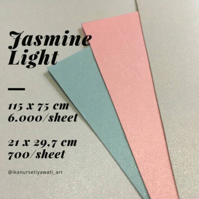 

(1 lembar) kertas Jasmine ukuran karton warna terang