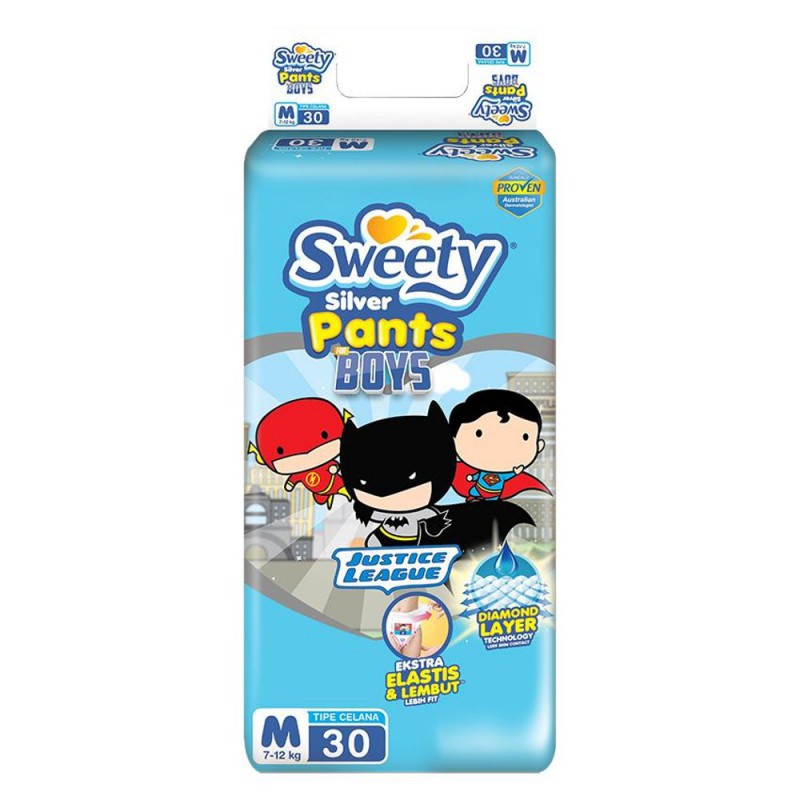 Sweety Popok Bayi Silver Pants Boys - M 30