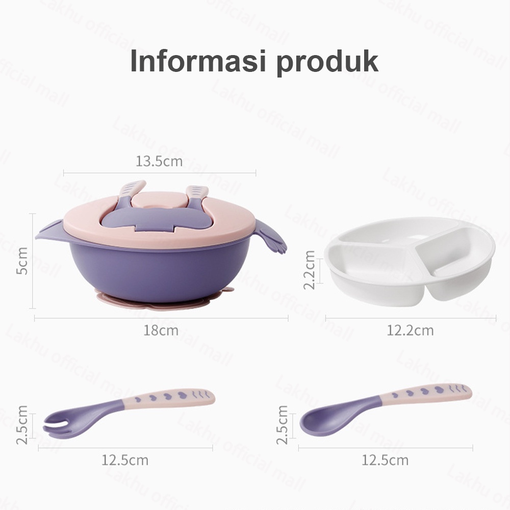 Lakhu mangkok makan bayi anak set bpa free/set alat makan bayi tempat makan anak