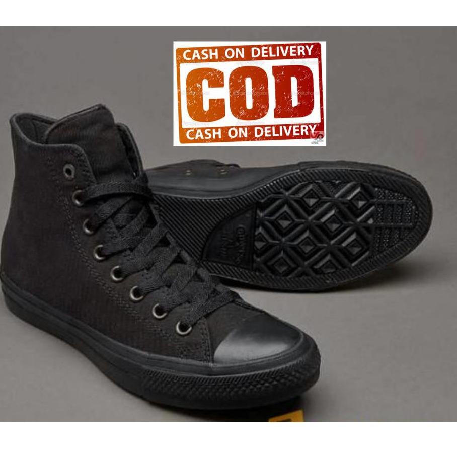 NMR.489501 ▪ Sepatu Sekolah Converse All Star Full Black Hitam High Tinggi
