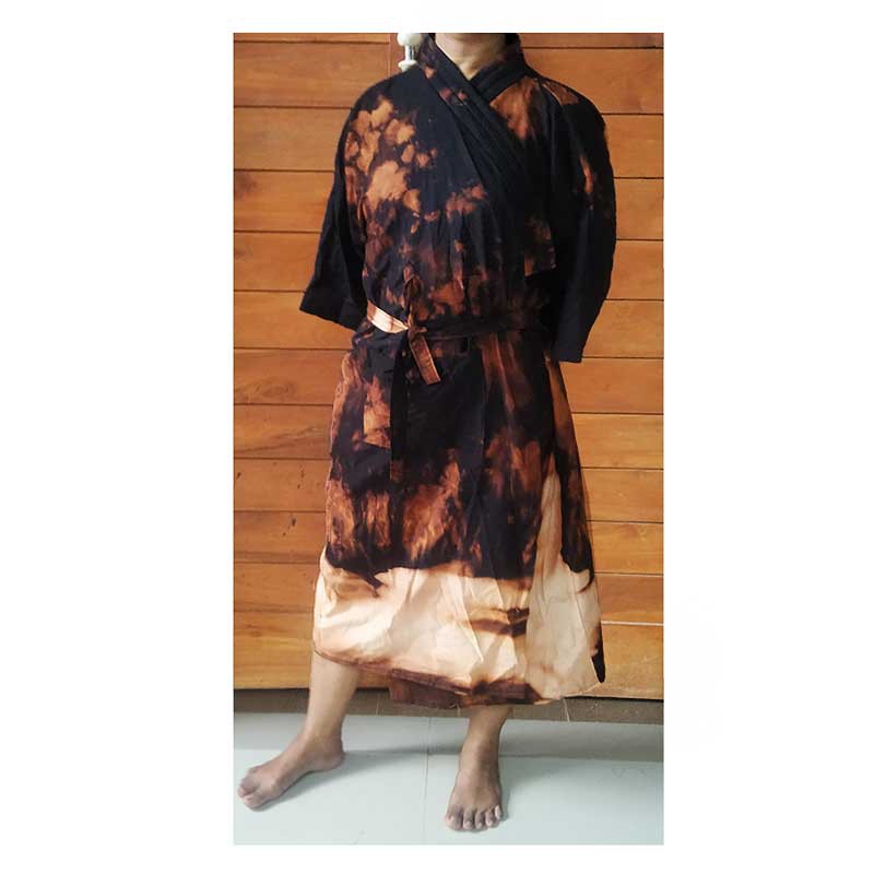 Kimono Shibori Hitam Tie Dye