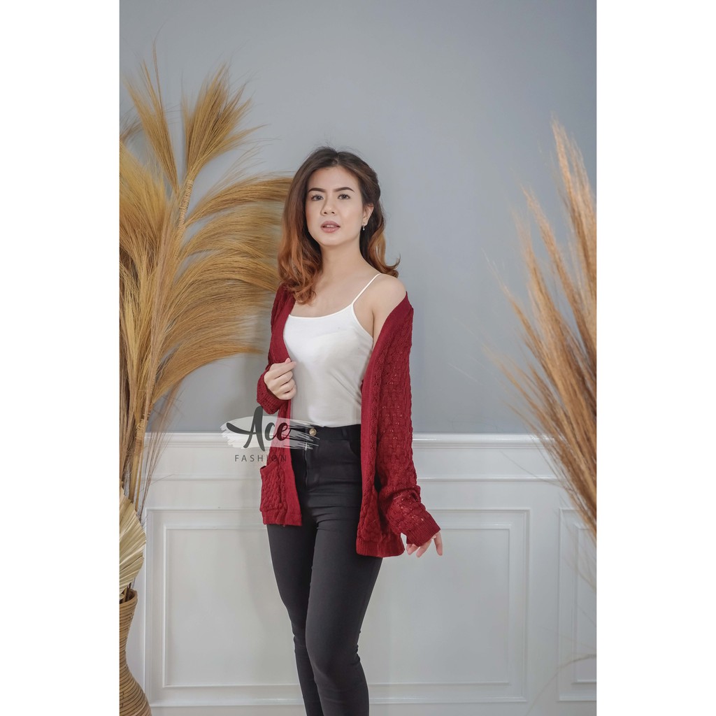 AFI - EC - RJT Popcorn Cardigan Tribal (Cardy)-Maroon