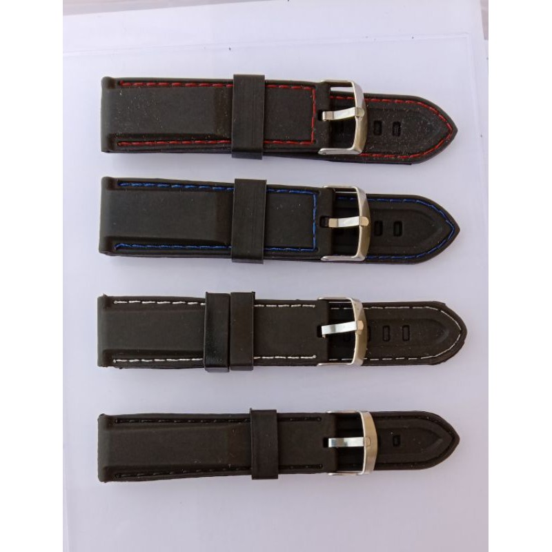 Strap tali jam tangan rubber Tali Jam karet list jait tali karet