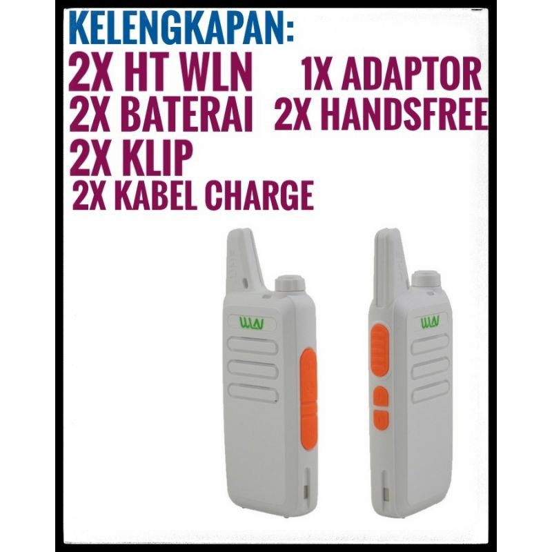 PROMO MURAH HT WLN KD-C1 UHF PUTIH SEPASANG HT WLAN KDC1 UHF