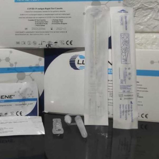 ☟ Alat Test Swab Antigen Hidung Original Blue Satuan 1 pcs Nasal Swab Mandiri Kit Lungene Import ℮
