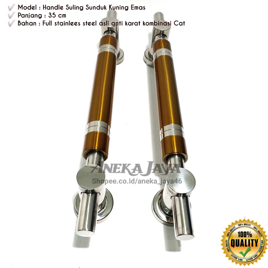 Handle Pintu rumah 35 cm kuning emas / Tarikan Pintu rumah / Pegangan Pintu rumah minimalis