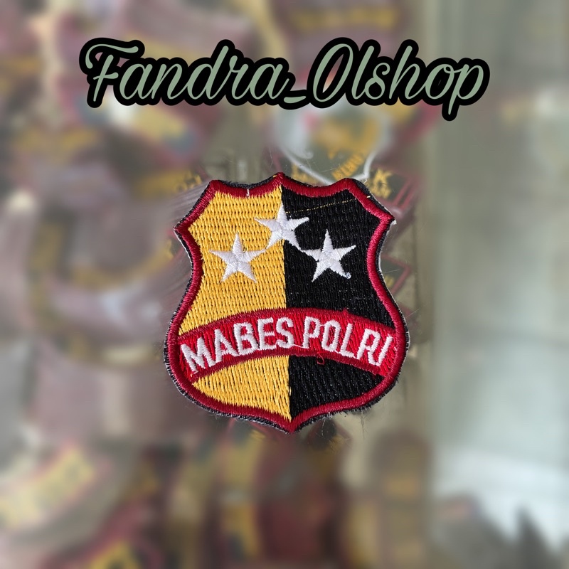 Badge Bordiran Logo MABES POLRI Ukuran Sedang. Kualitas Terbaik 