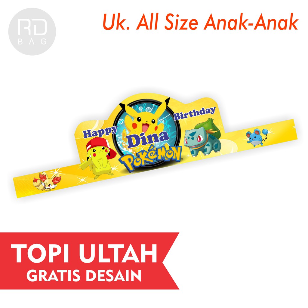 Topi Ulang Tahun Custom / Topi Ultah Murah / Topi Ultah Anak