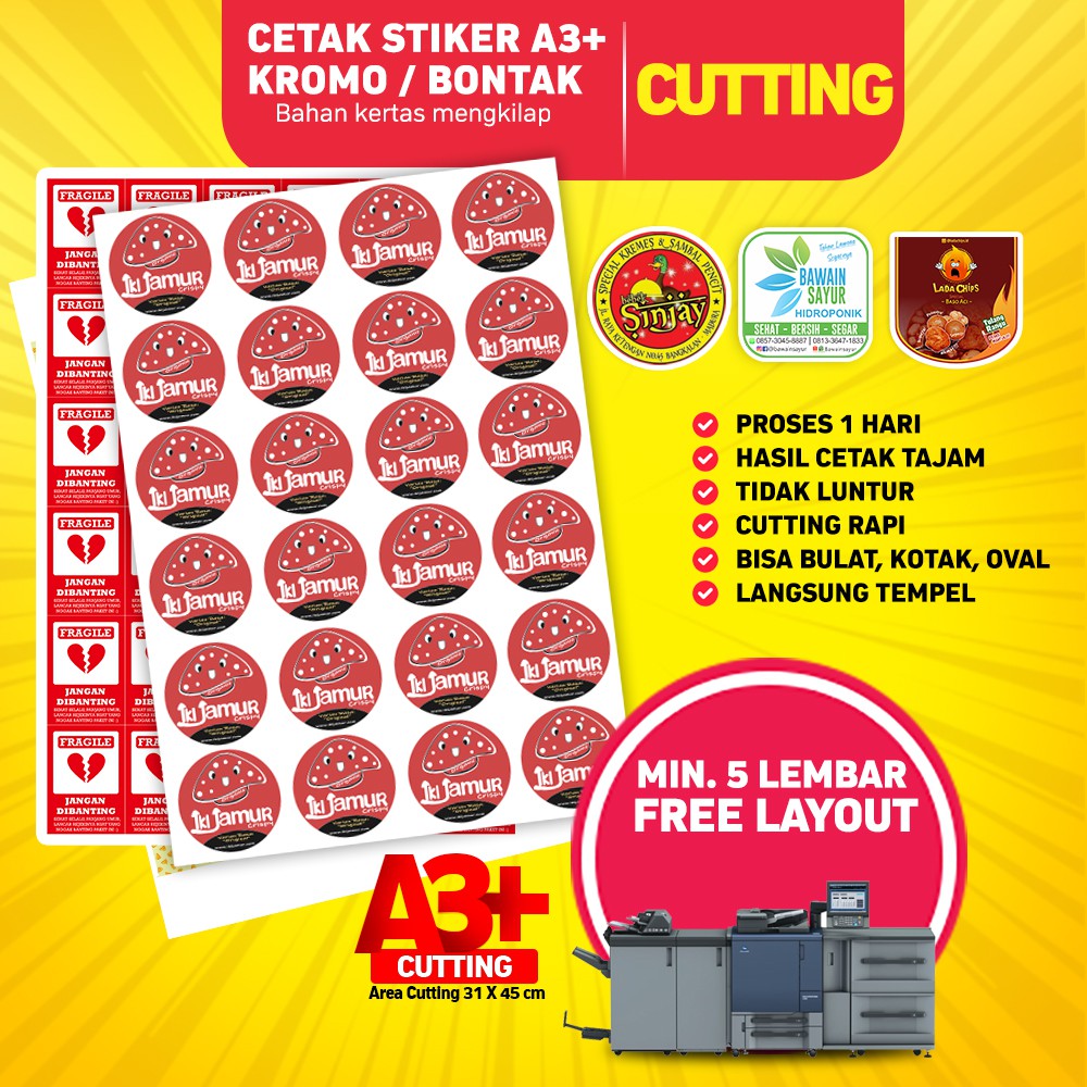 Jual Cetak Stiker A3 Kromo Bontak Cutting Shopee Indonesia