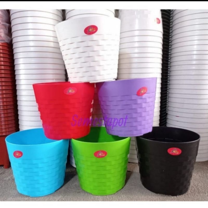 pot bunga 30 cm asoka warna
