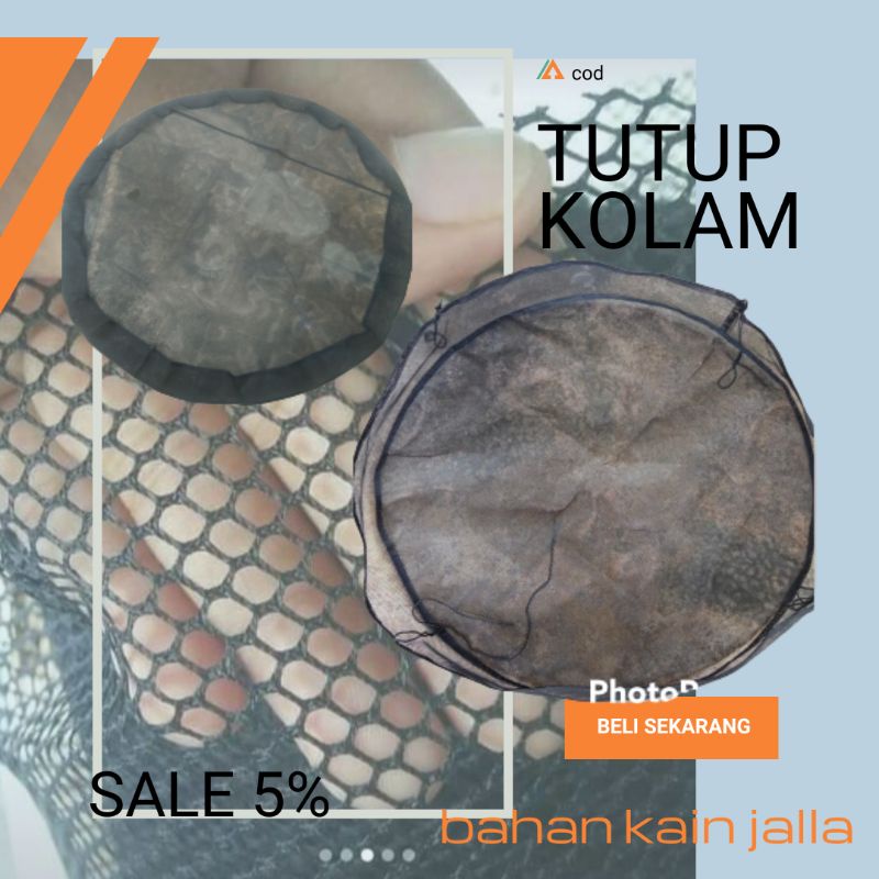 tutup kolam ikan jaring model diameter bahan kain jalla /tutup kolam ikan jaring /tutup kolam ikan /