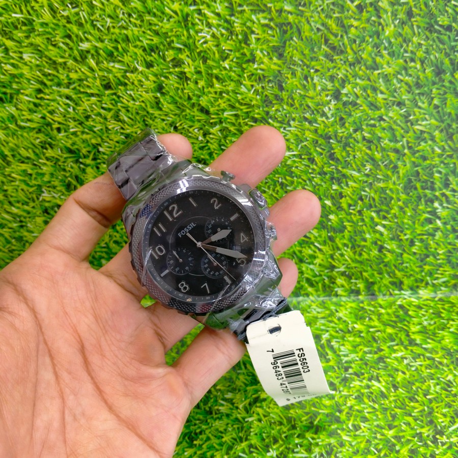 Jam Tangan Pria Fossil Bowman Chronograph Hitam Sporty Original FS5603
