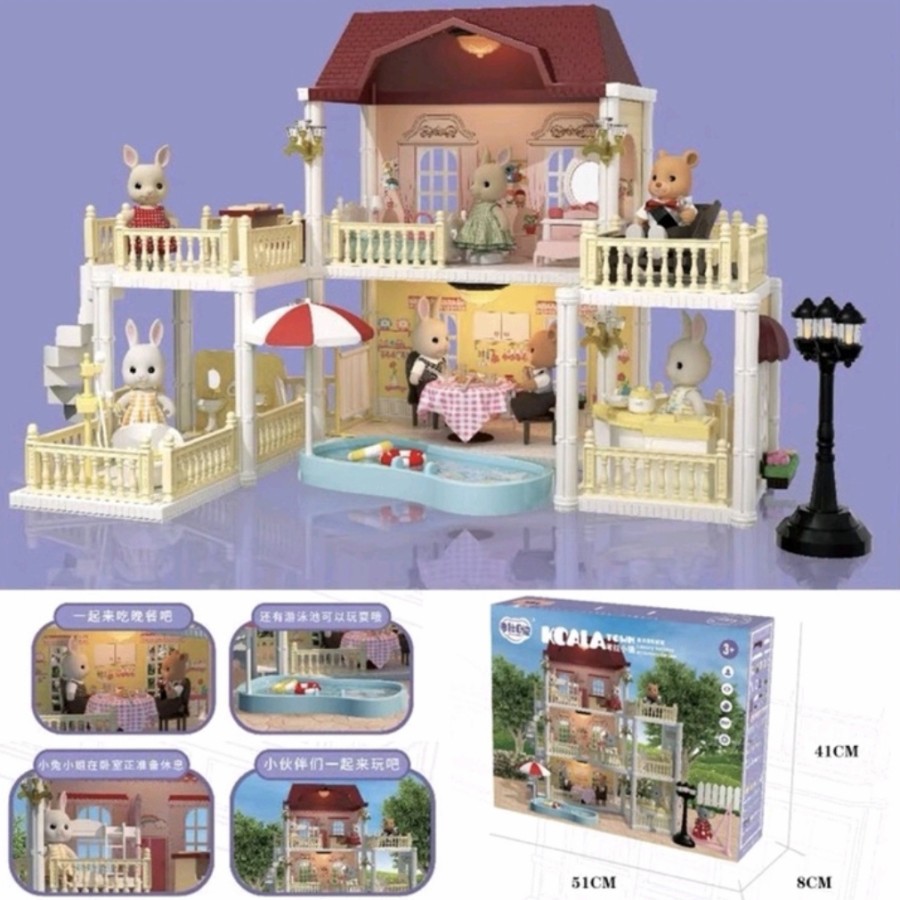 mainan  rumah boneka sylvanian families alike - koala luxury holiday paradise