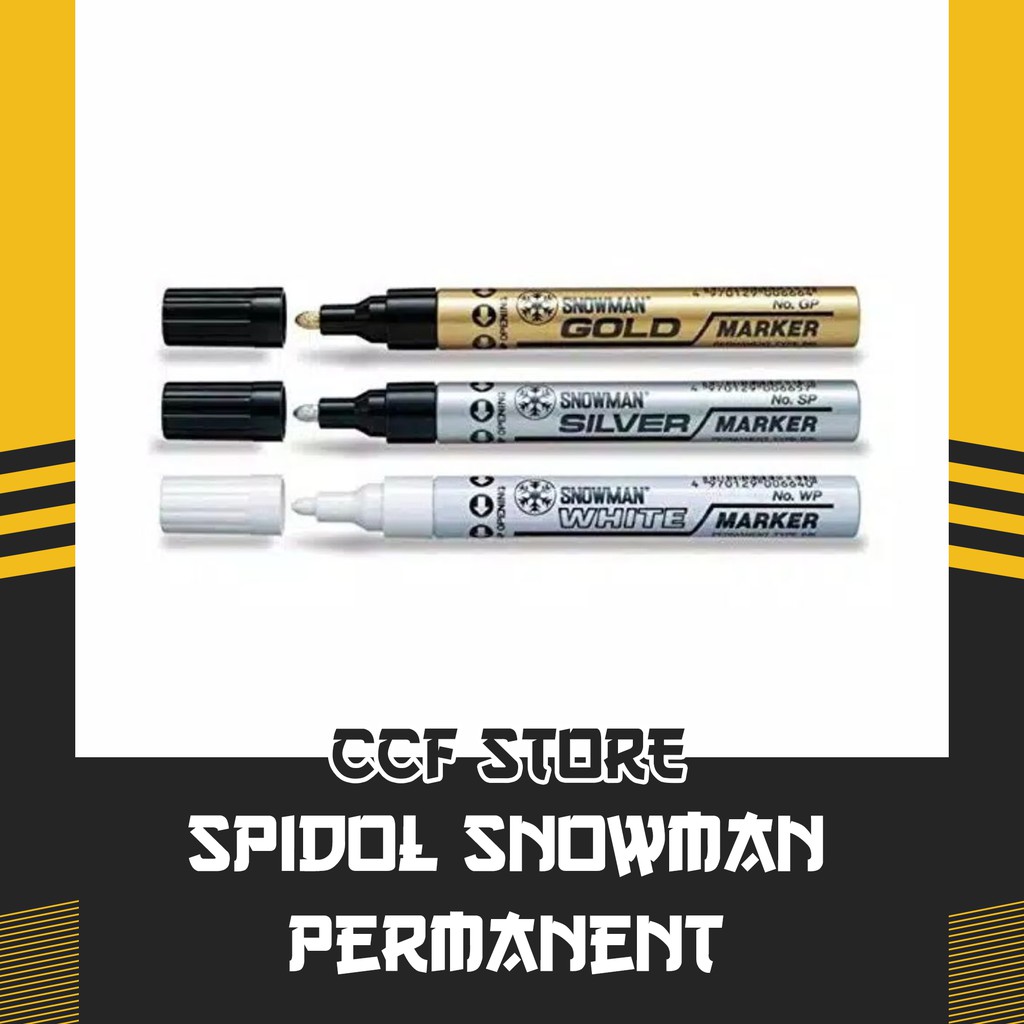 

SNOWMAN SPIDOL PERMANENT PAINT MAKER WHITE GOLD SILVER