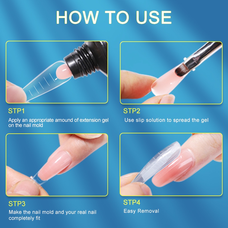 120pcs Cetakan Kuku Palsu Extension UV Gel Full Cover