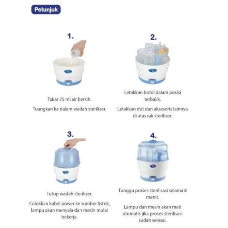 Baby Safe Bottle Express Steam Sterilizer (LB317)/Alat Steril Botol