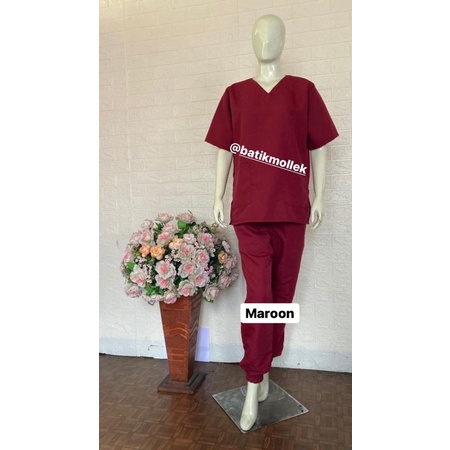 READY Baju OK/ Baju Jaga dokter/ Scrubs Lengan Pendek Celana Jogger (1 set baju dan celana) UNISEX