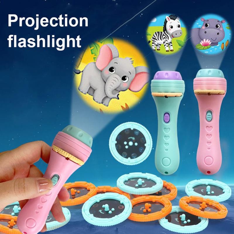 Mainan Anak Senter Proyektor Fun Flashlight Mainan Proyektor Gambar Hewan Mainan Edukasi Anak 24 Pola