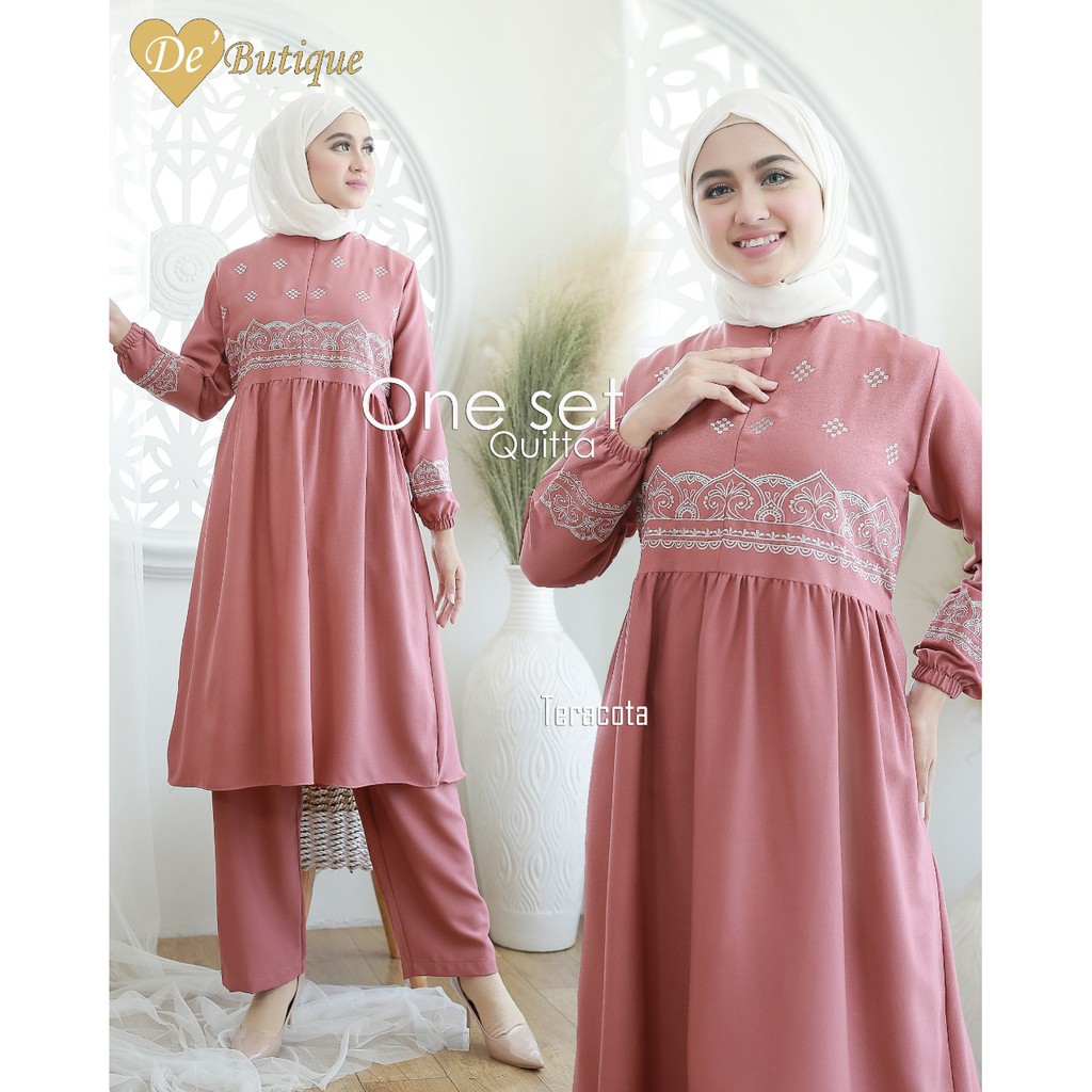 GAMIS QUITTA deBUTIQUE ORI/GAMIS SET CELANA TERBARU/SET CELANA BAHAN ITY CREPE