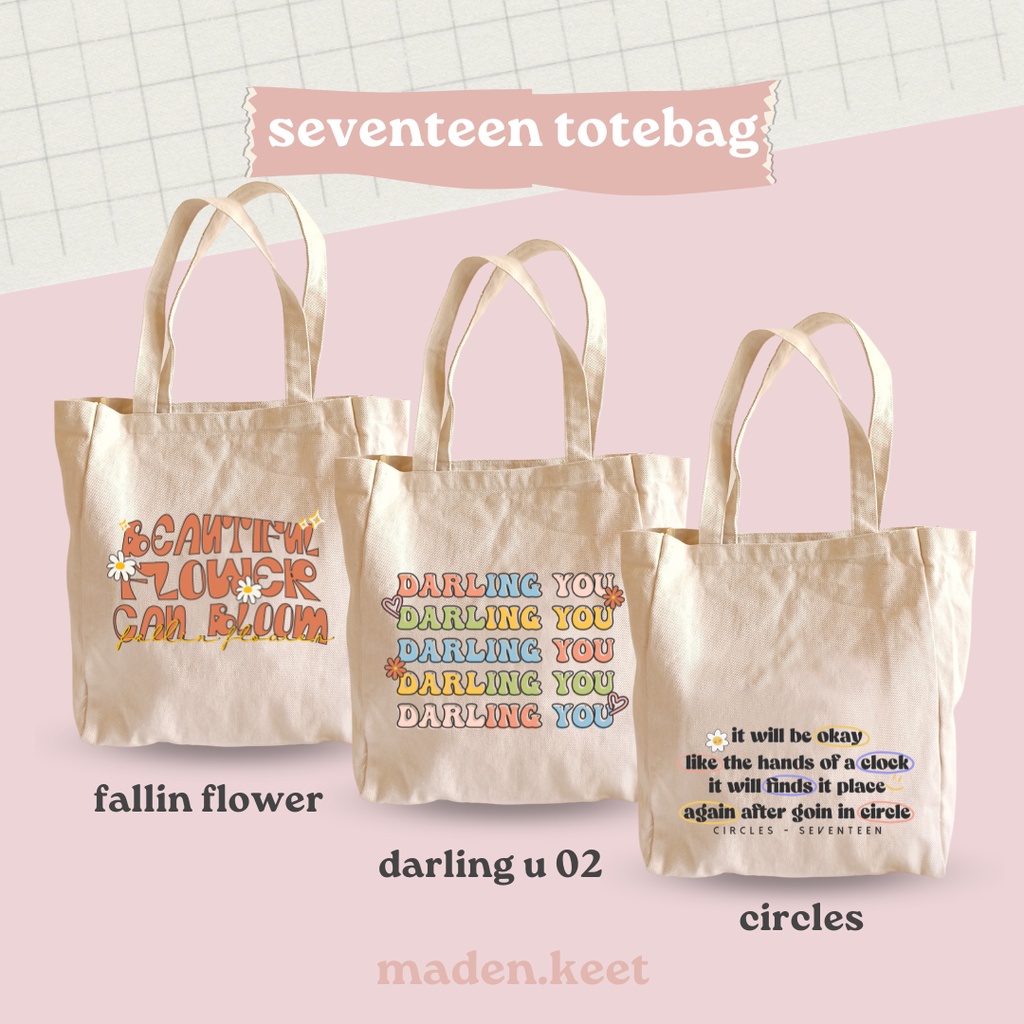 Seventeen Totebag Canvas Twill Tebal / Ada ritsleting