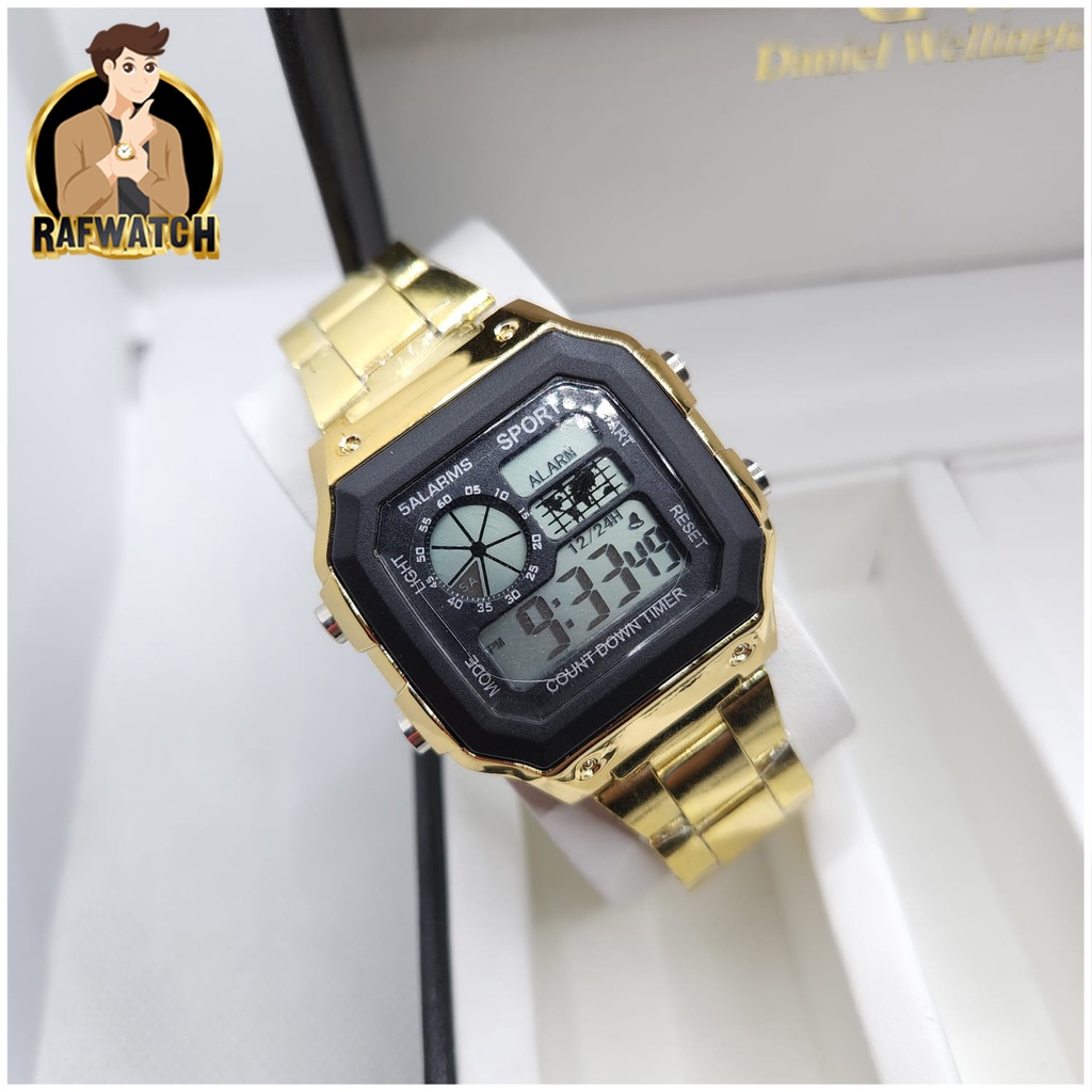 Jam Tangan Rantai Digital Pria dan Wanita Sporty Casual