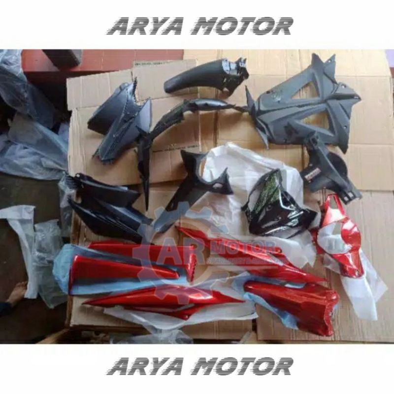 FULLSET BODY HALUS+KASAR REVO LAMA / REVO LANCIP 100cc MERAH + STRIPPING