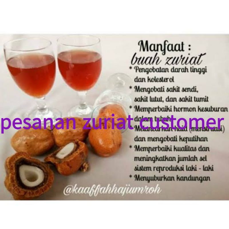 buah zuriat pesanan. khusus customer