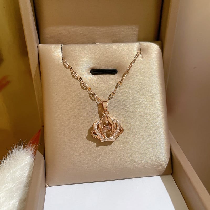 [ Bayar Ditempat ] Kalung Titanium Original Rantai Rose Gold 45 Cm / Accesories Wanita Kalung Lapis Emas 18K Rose Gold / Kalung Titanium Impor