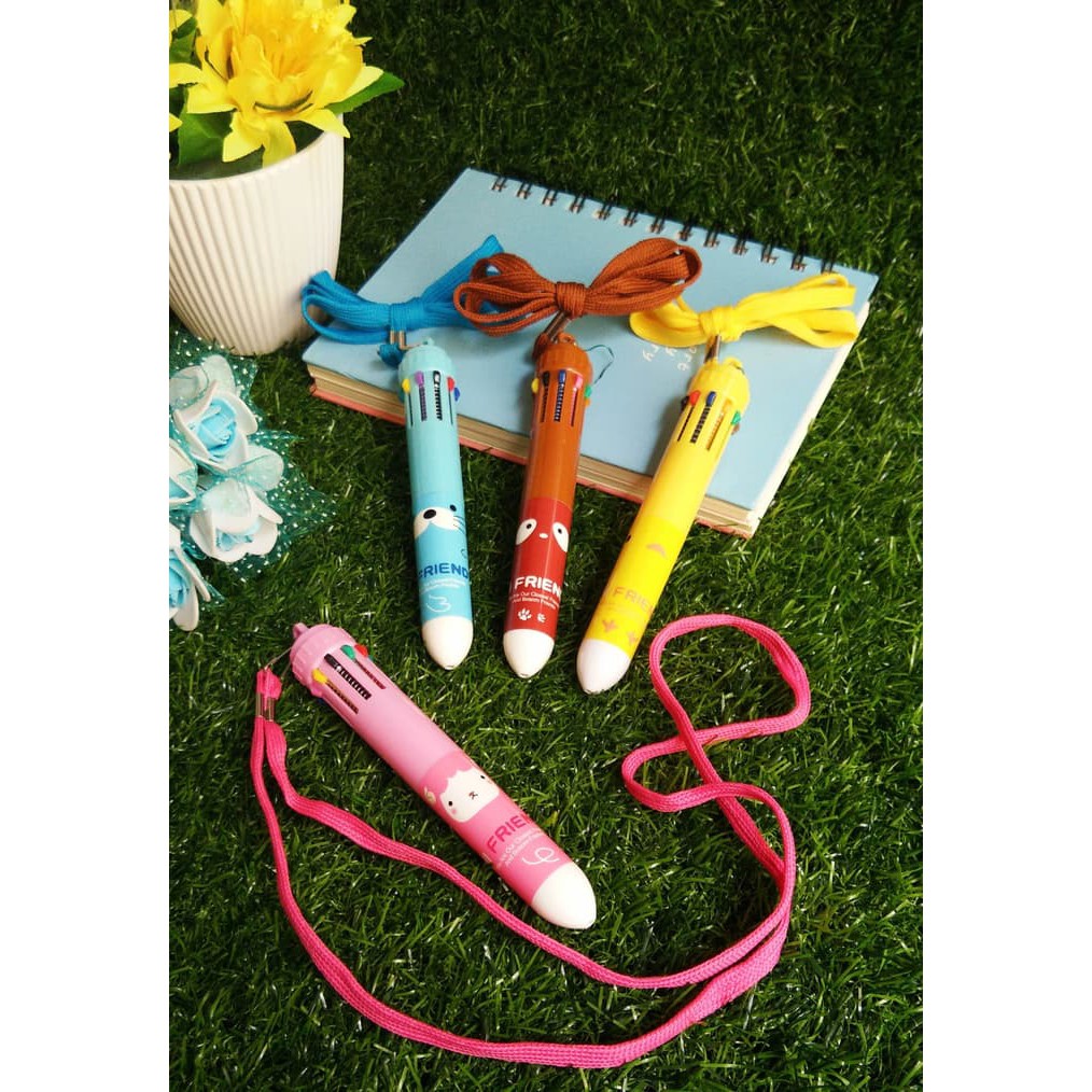 

Pen 10 warna dengan Tali / Bolpen / Ballpoint / Pulpen unik - FRIENDS