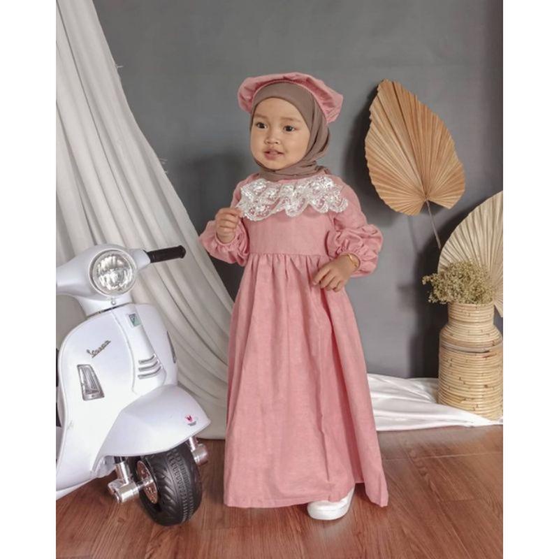 Gamis Anak Perempuan Muslim Baju Bayi Umur 2 3 4 Tahun Terbaru 2022 Bergo Murah Rensya Kids Lebaran 