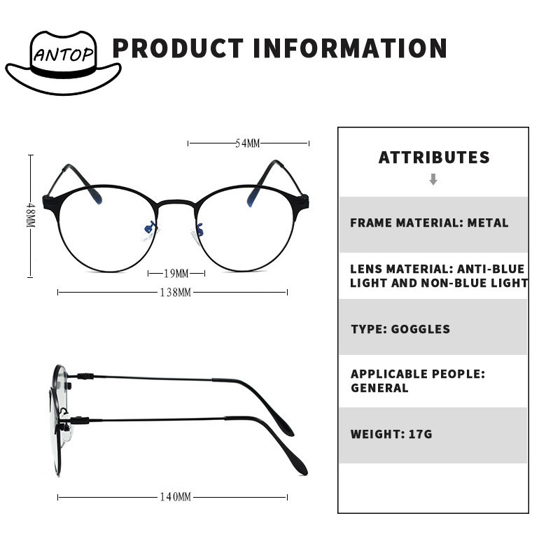 【COD】Kacamata Photocromic Korea  + Anti Radiasi Blueray (Bluechromic)Pria Wanita Frame Besi Photochromic ANTOP