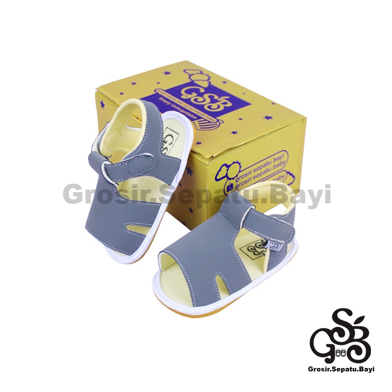 sendal bayi sepatu bayi sandal bayi  laki laki perempuan prewalker bayi  umur 2 - 12 bulan model casual S02 polos ABU ringan fleksibel &amp; Anti Slip