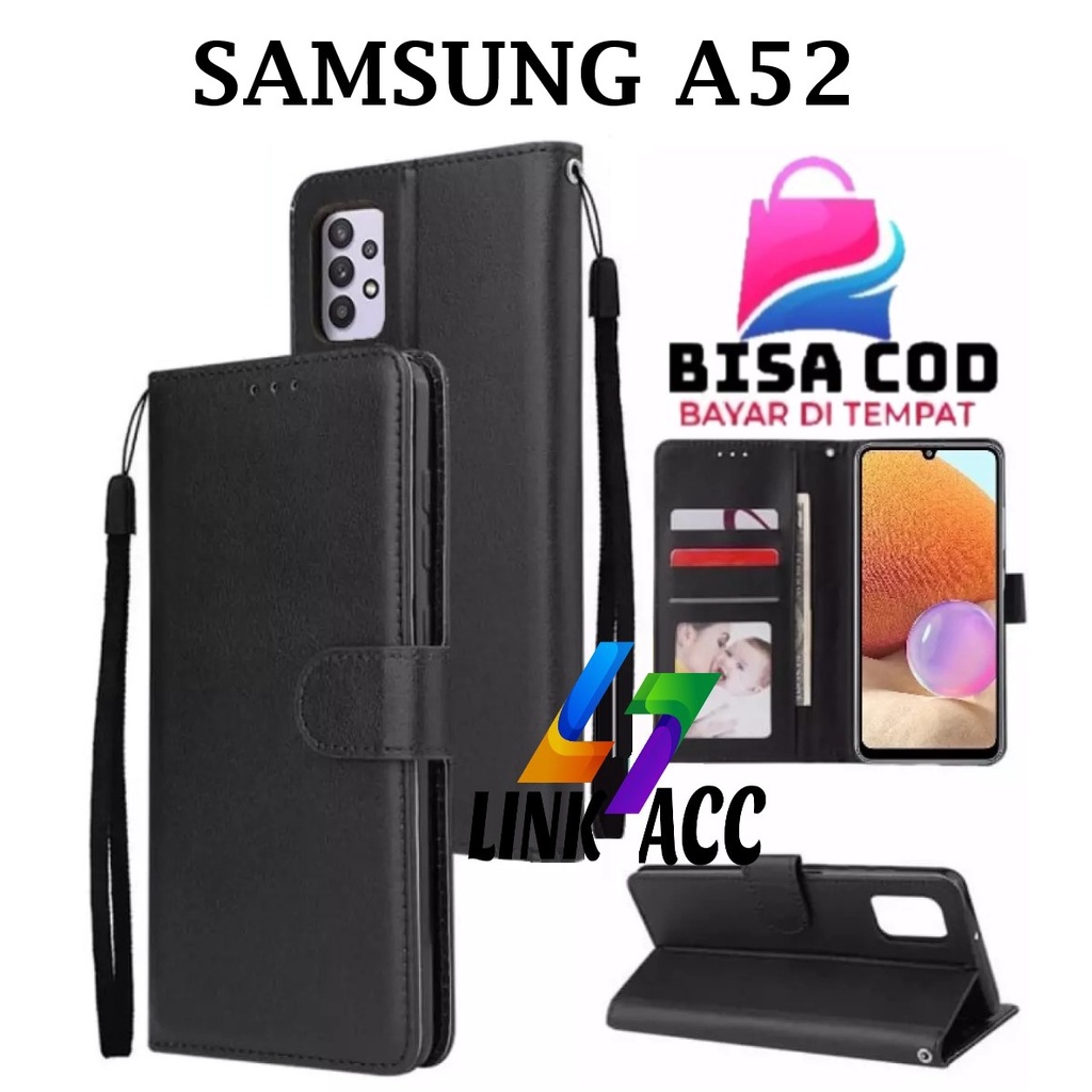SAMSUNG A52 FLIP LEATHER CASE PREMIUM-FLIP WALLET CASE KULIT UNTUK SAMSUNG A52 - CASING DOMPET-FLIP 