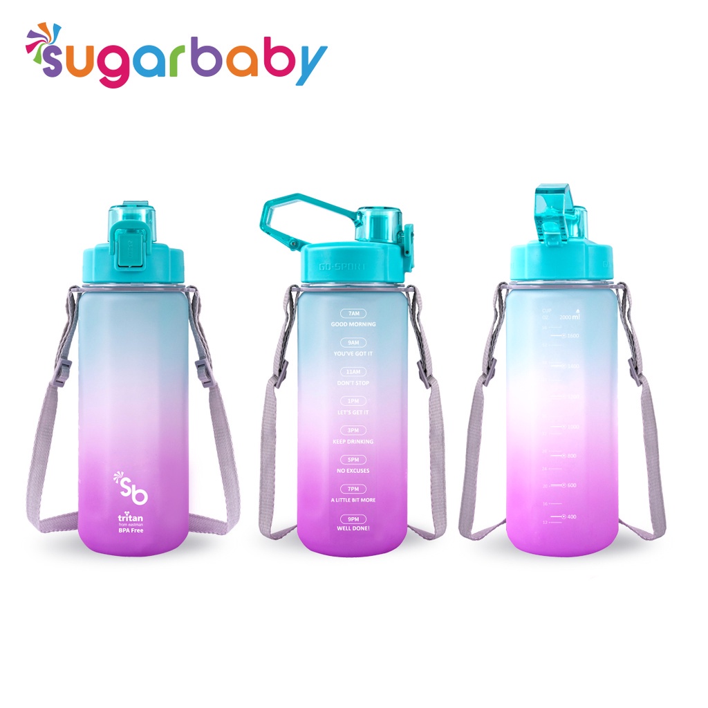 Sugar baby tritan fit botol 2 in 1 Rainbow 2000 ML / Botol Minum Sugar Baby