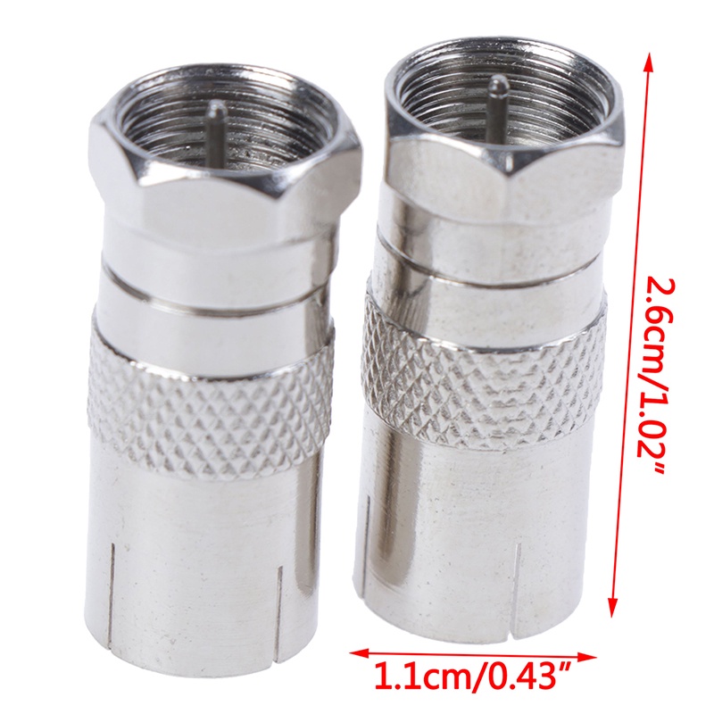 2pcs Adapter Konektor Socket Tipe F Male Ke RF Coax TV Aerial Female