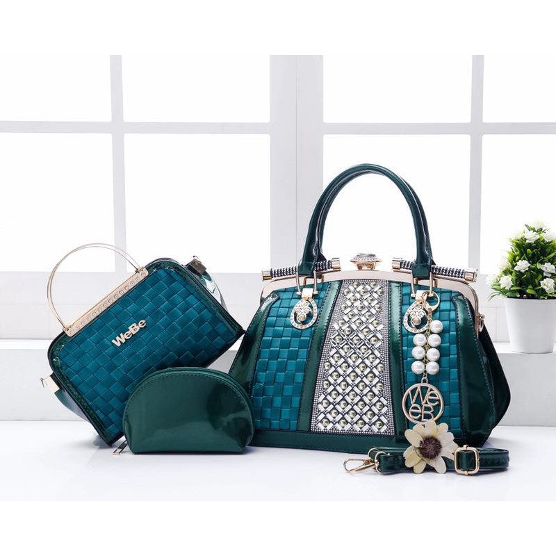 Habis total... TAS BATAM IMPORT TAS WANITA MURAH MEWAH Webe  Behel TCB2318 ( set 3in1 ) TAS CANTIK