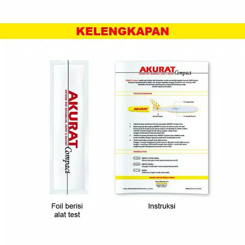 Testpack kehamilan AKURAT COMPACT / tes kehamilan/ tespack AKURAT COMPACT /preganancy test