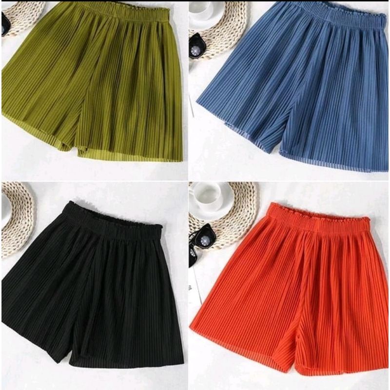 ( HOT PANTS LIDI) •AURA. celana pendek hyget•celana pendek plisket lidi•celana santai